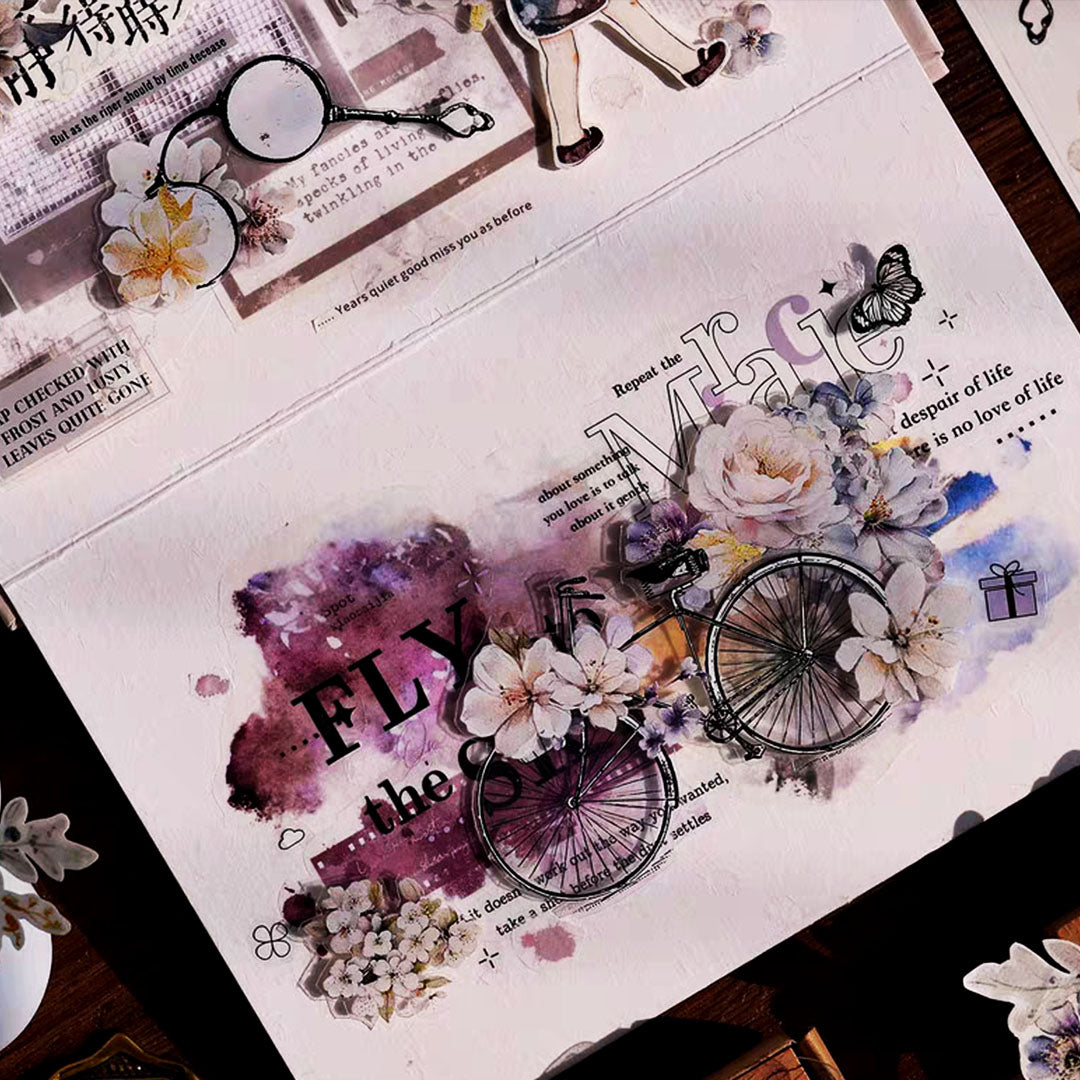 Old color flowers PET tape(F507)