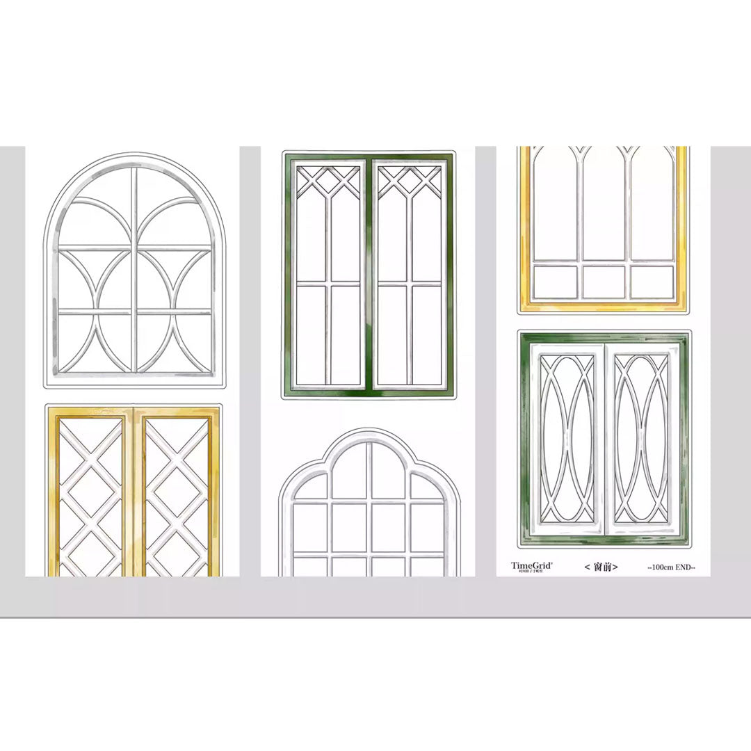 Pre-cut Windows washi tapes - Synthetic paper material (B525)