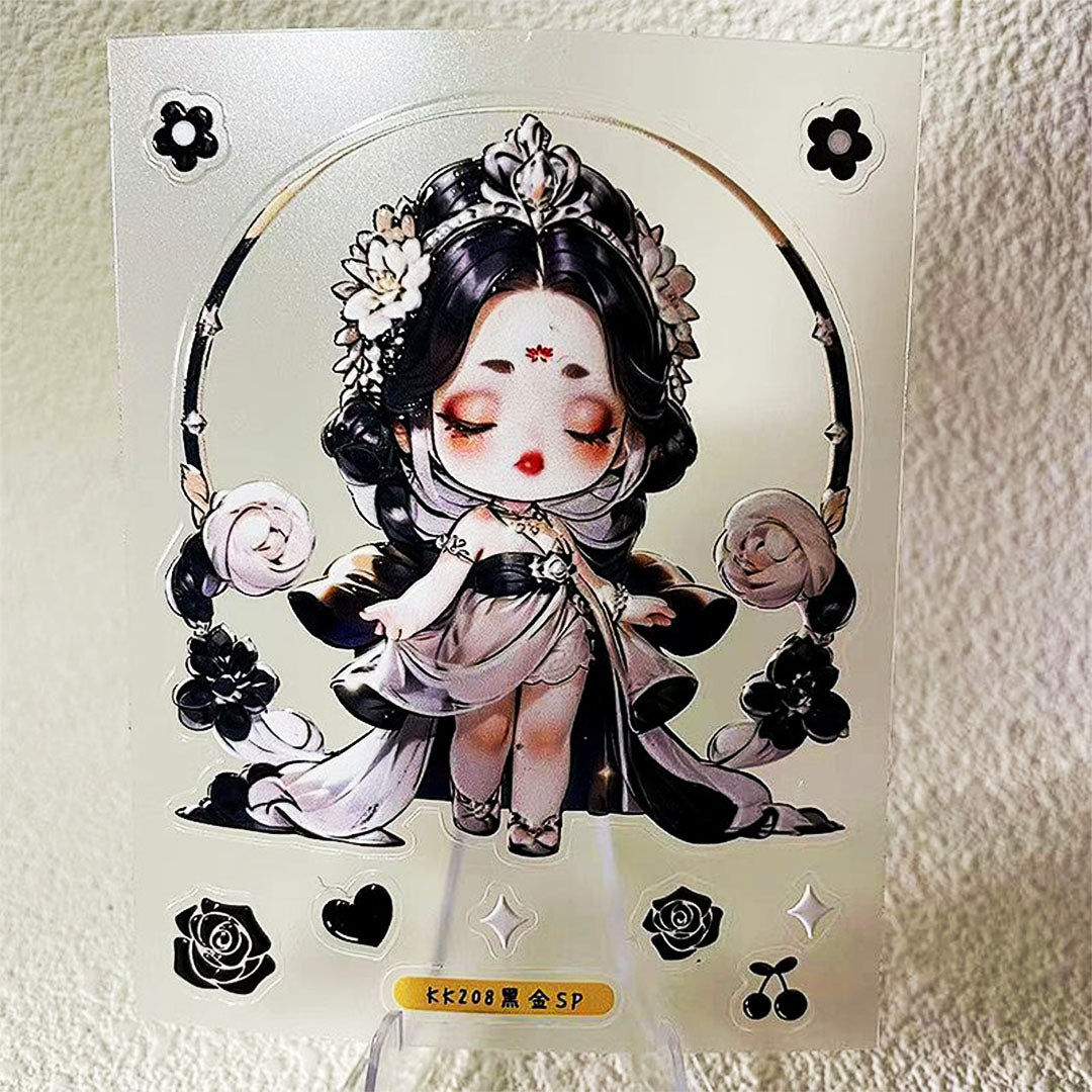 3D stickers set - Black dress girls(C514)