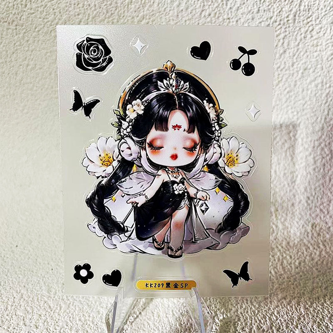 3D stickers set - Black dress girls(C514)