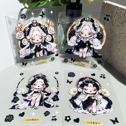 3D stickers set - Black dress girls(C514)