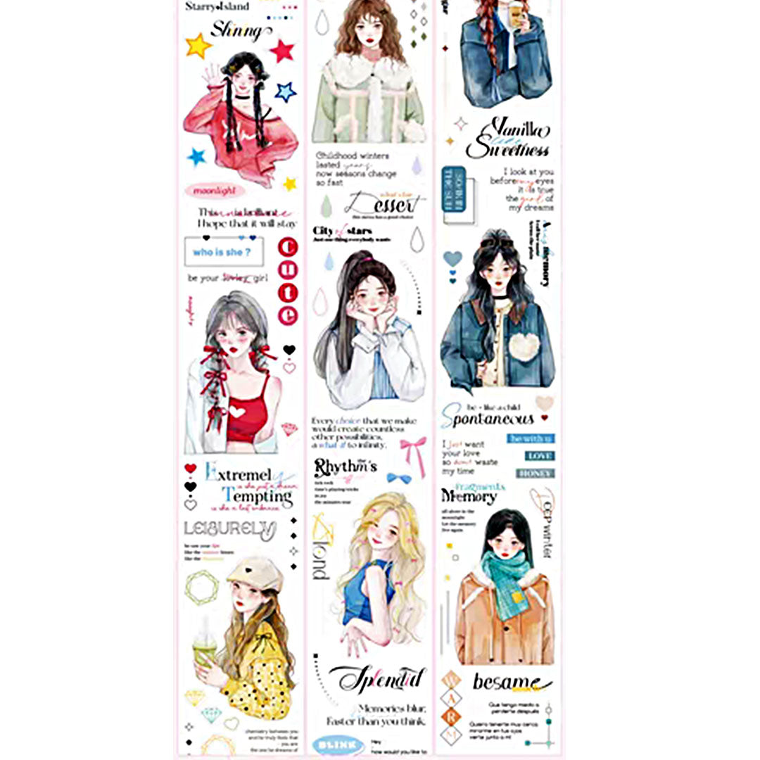 Pre-cut Various girls PET tape (C523)