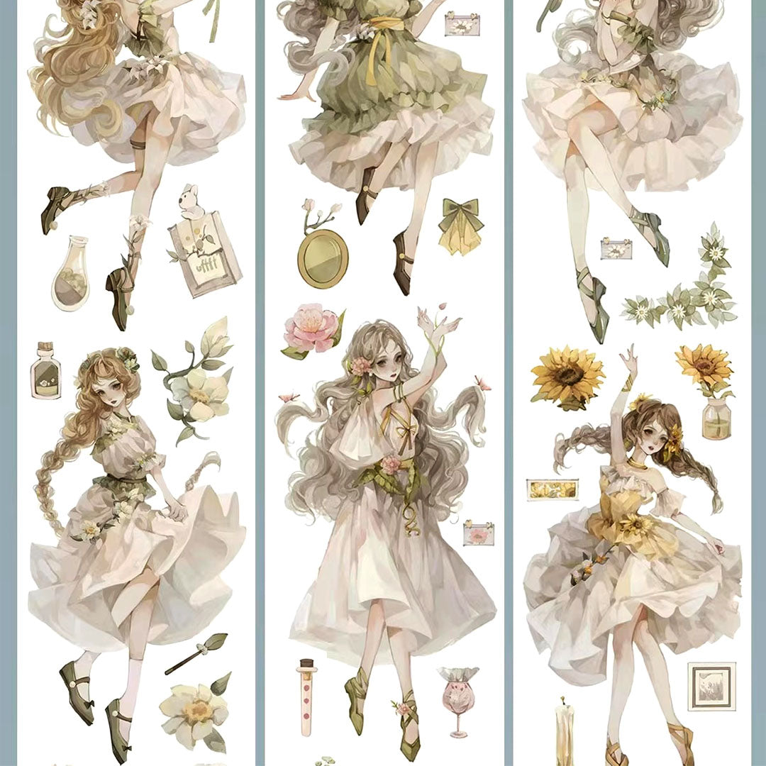 "The Waltz of Flowers" Luxury Anime Character PET Tape (C560)