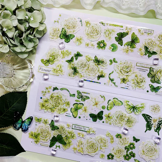 Pre-cut flowers & butterfly PET tape (F549)