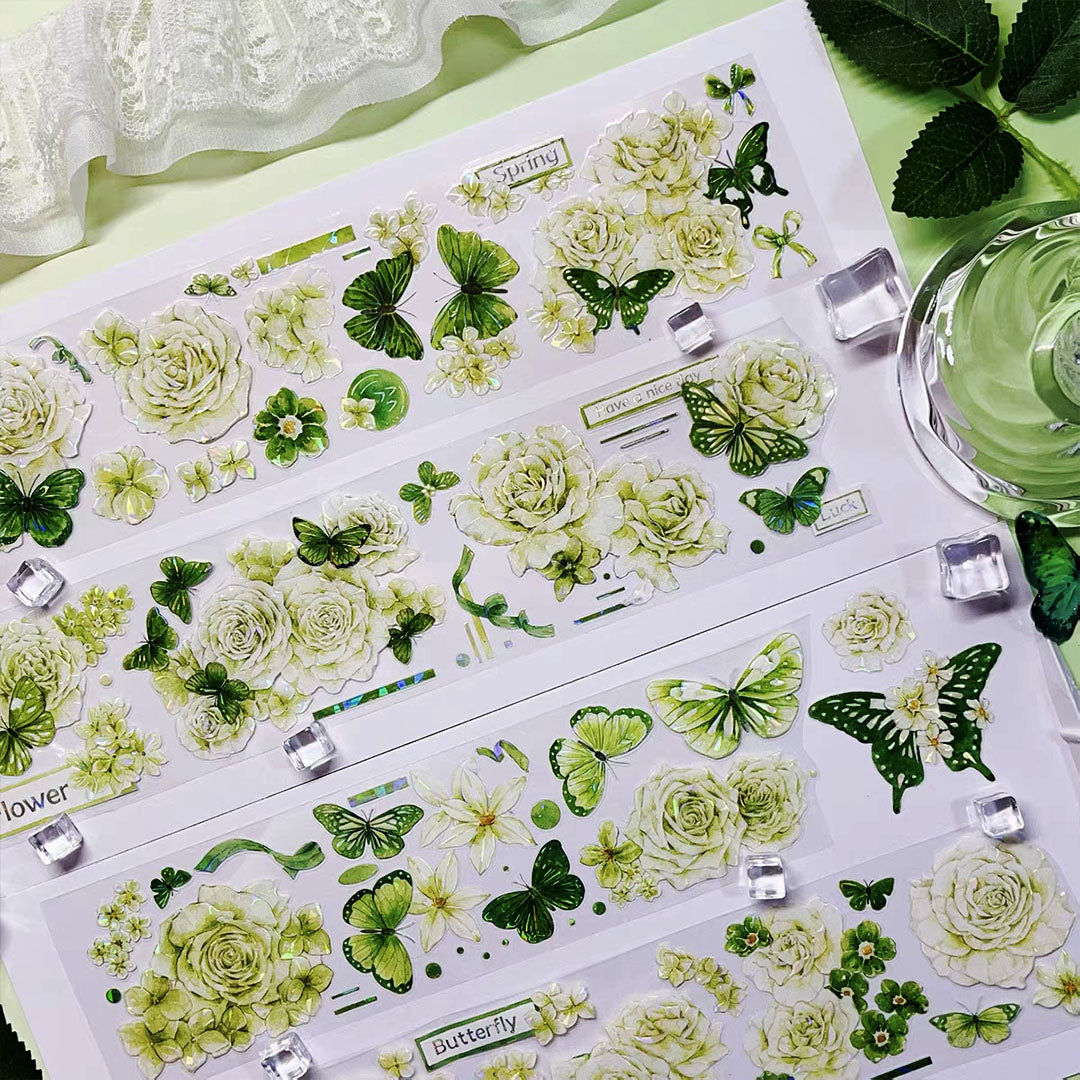 Pre-cut flowers & butterfly PET tape (F549)
