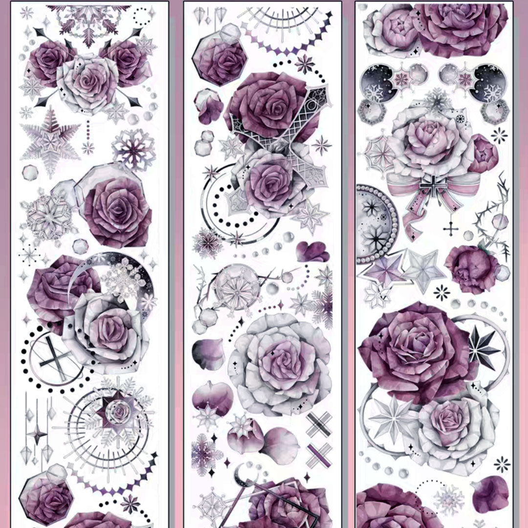 Ruban PET rose flocon de neige (F565)