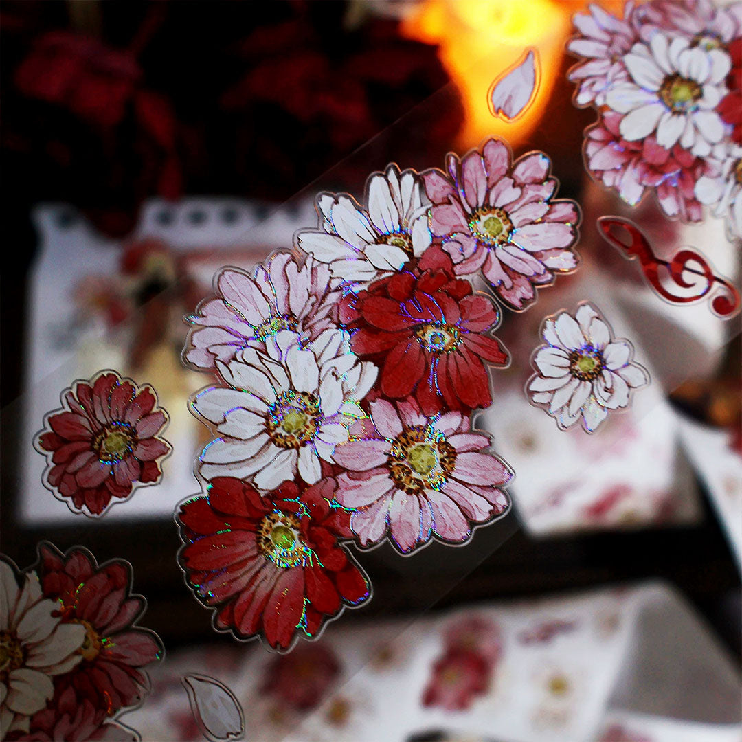 Pre-cut Warm daisy PET tape (F573)