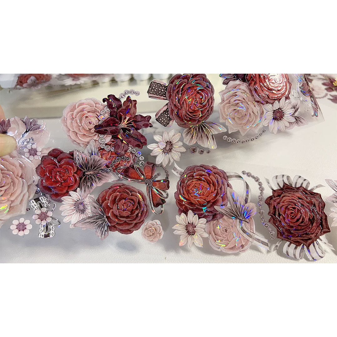 "Crimson Rose" Floral PET Tape (F596)