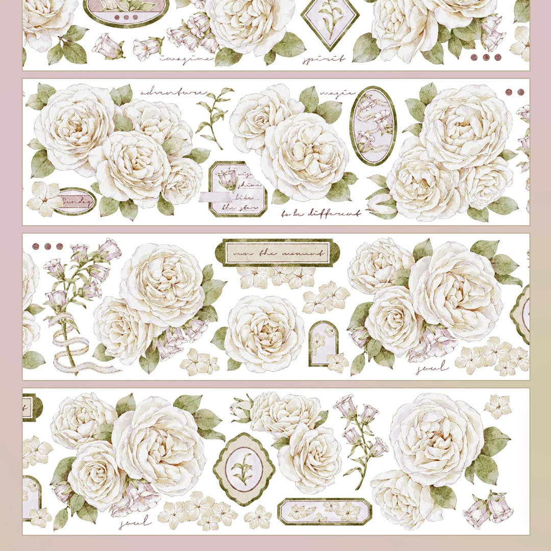 "White Prologue" Luxury Floral PET Tape (F609)