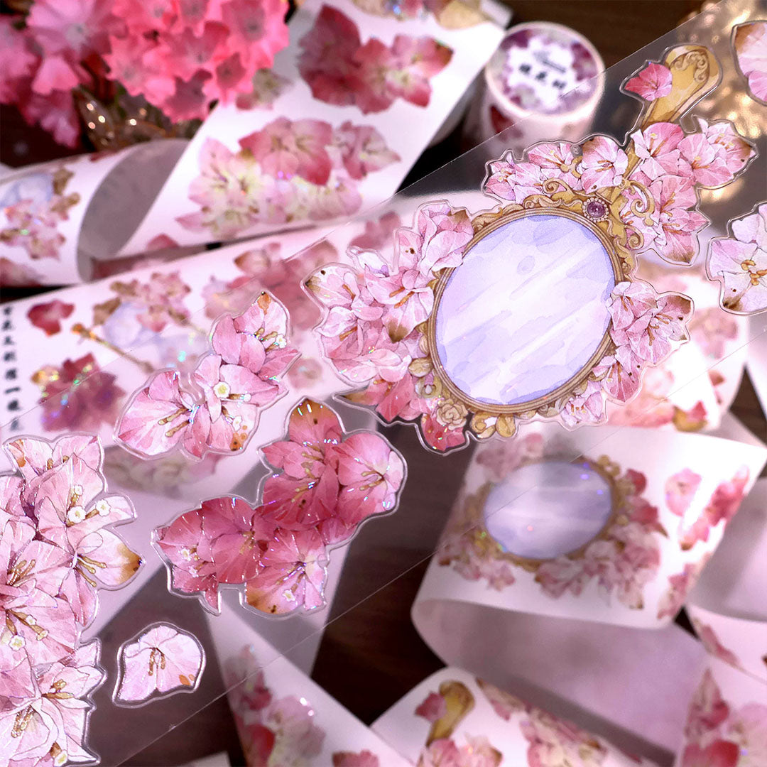 "Flower in the Mirror" Pre-cut Floral PET Tape (F643)