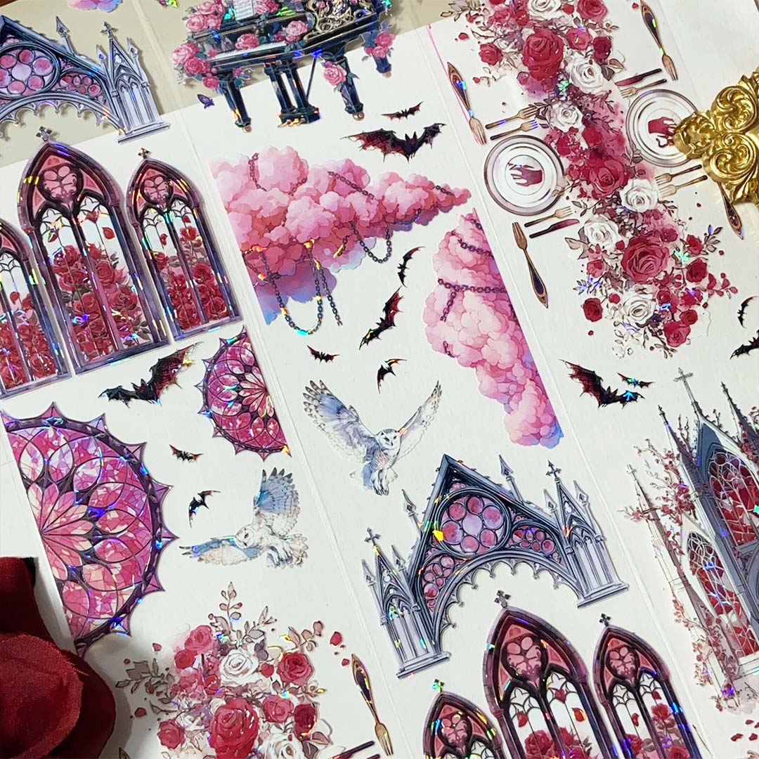 "Sin and Love" PET Tape with Shell Gold Foil (V586)