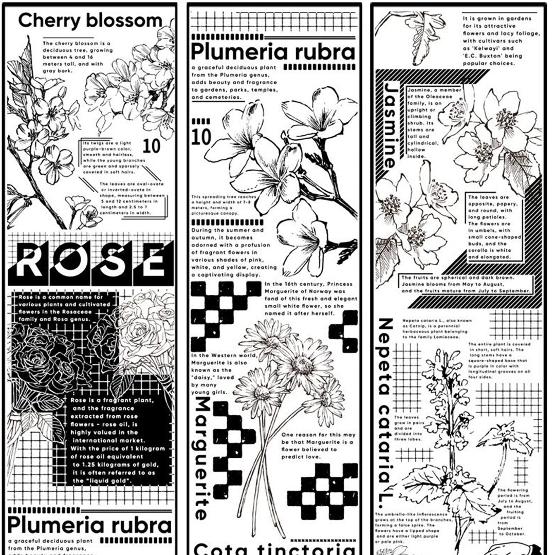 Flower Dictionary Washi tape (W516)