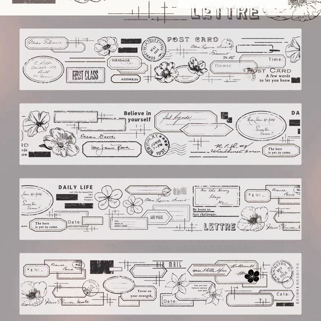 Flowers & stamp PET tape ( W503 )