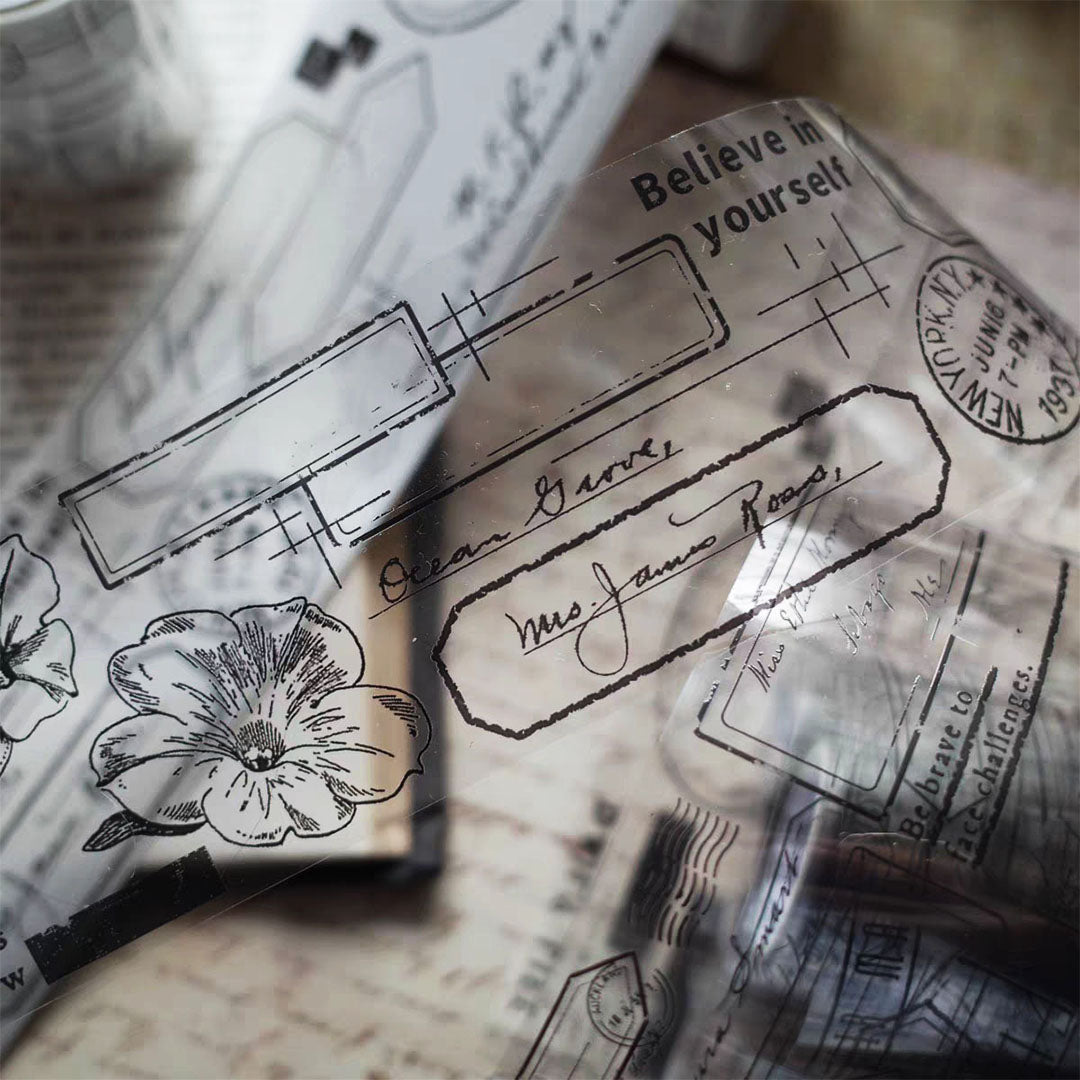 Flowers & stamp PET tape ( W503 )