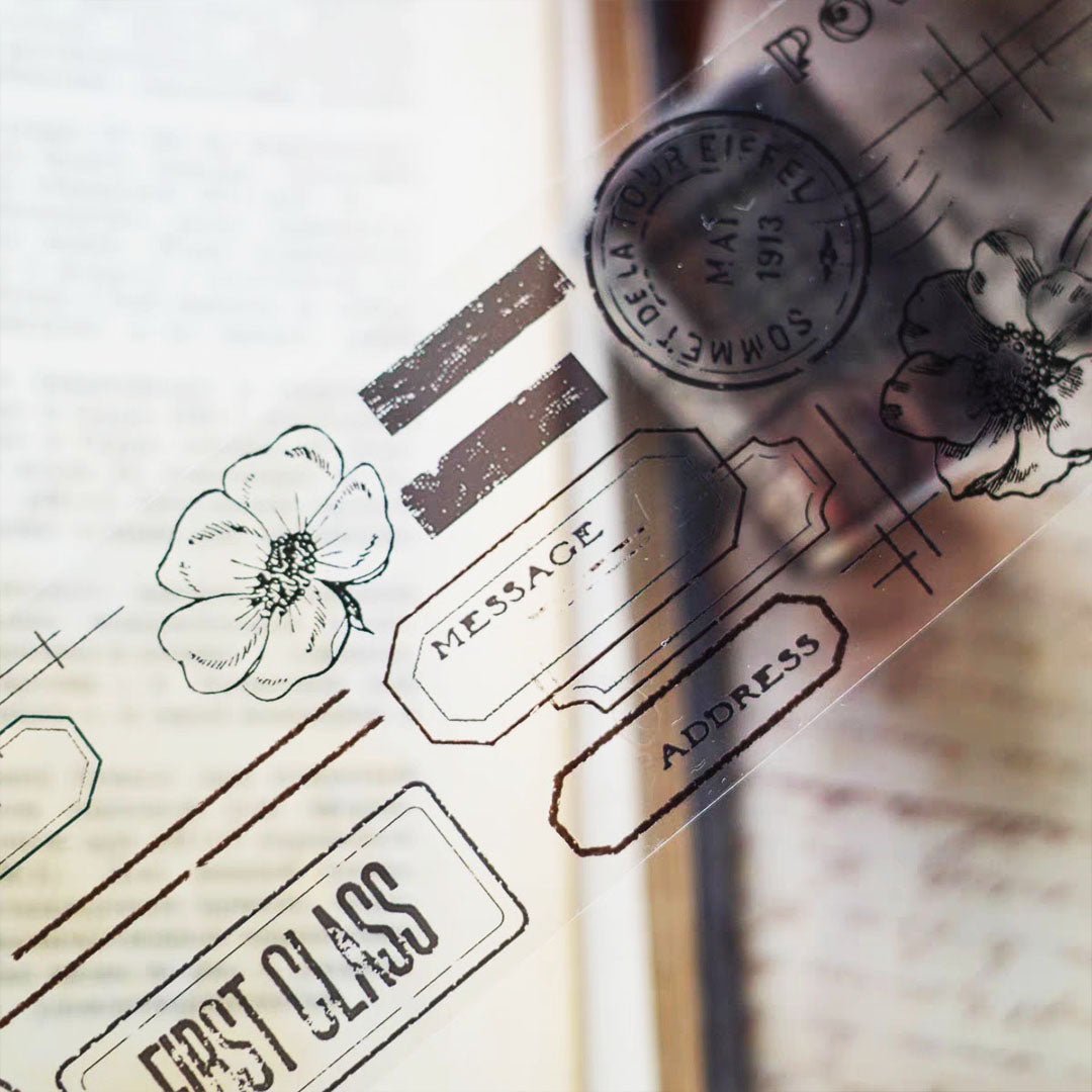 Flowers & stamp PET tape ( W503 )