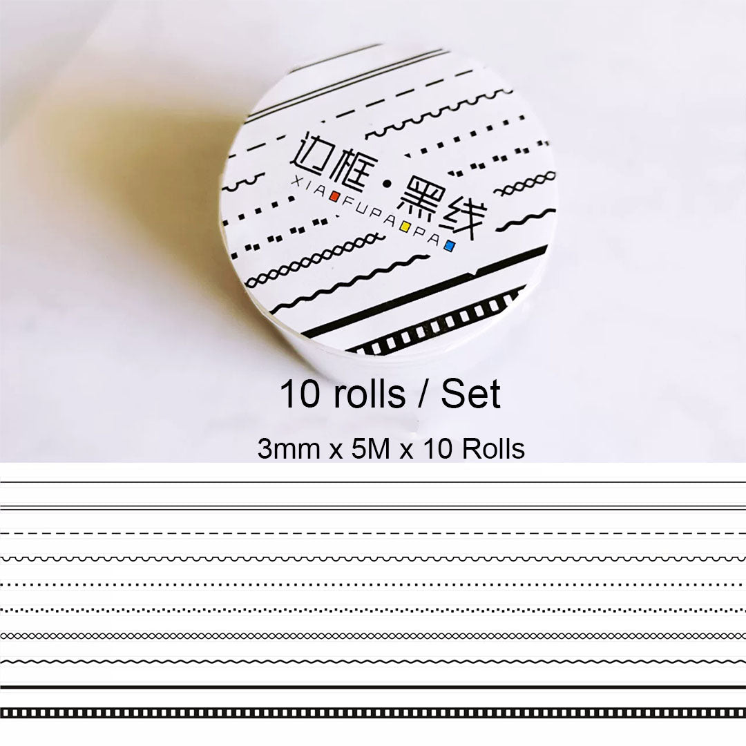 Black lines washi tapes set (B519)