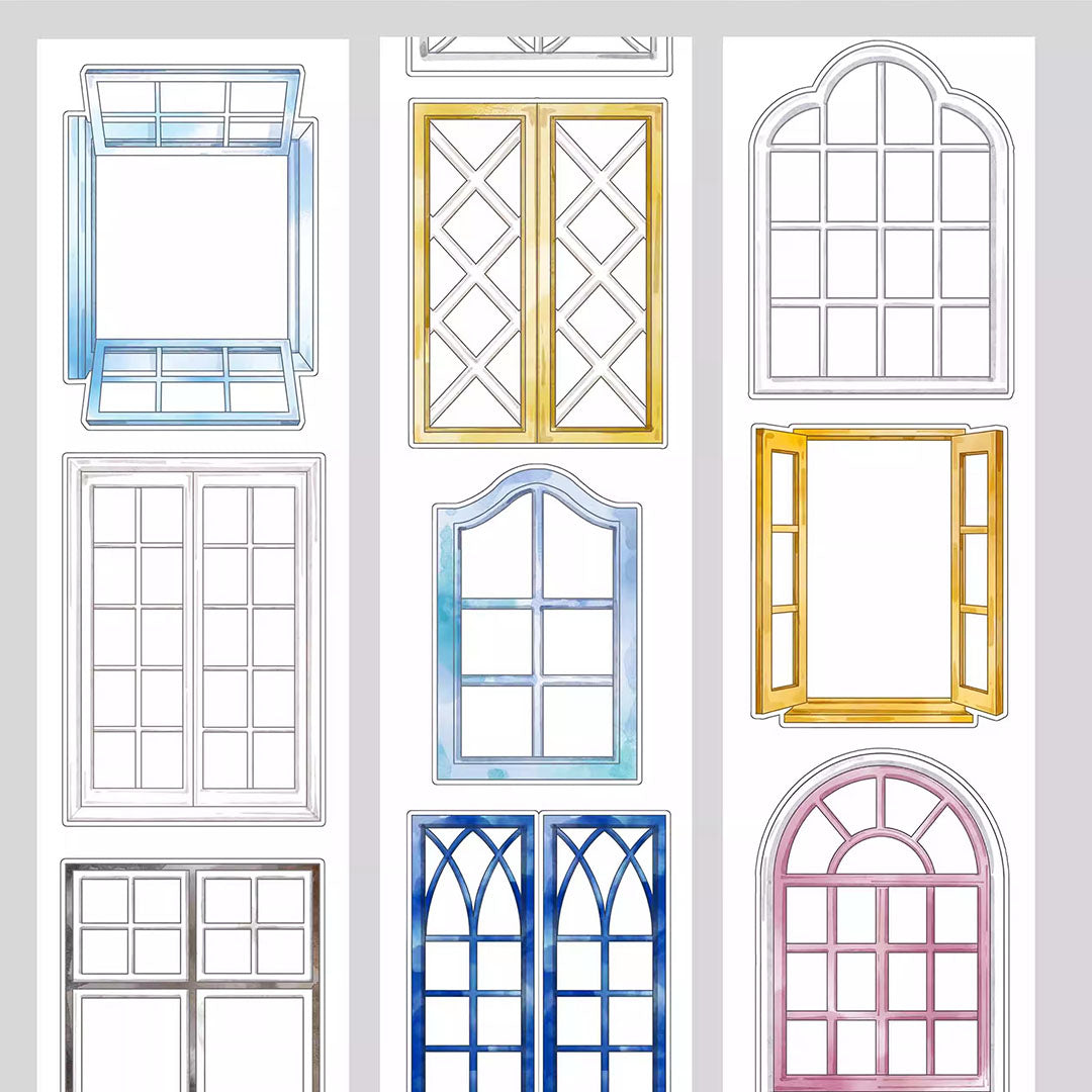 Pre-cut Windows washi tapes - Synthetic paper  material (B525)