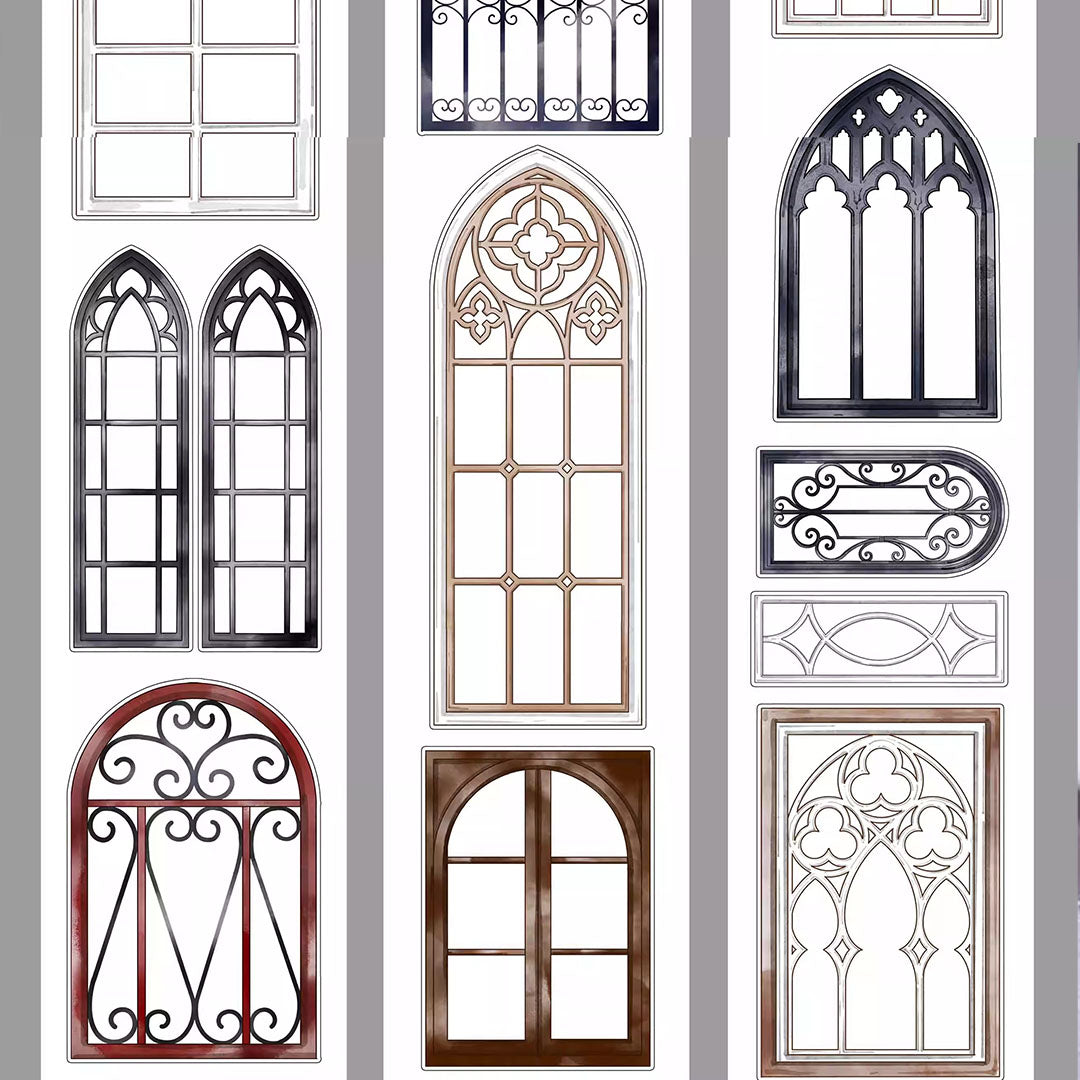 Pre-cut Windows washi tapes V2.0 - Synthetic paper  material (B529)