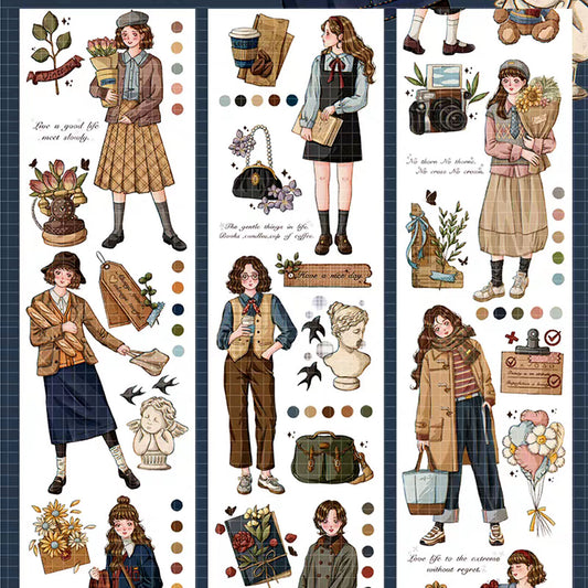 Vintage girl PET tape (C519)