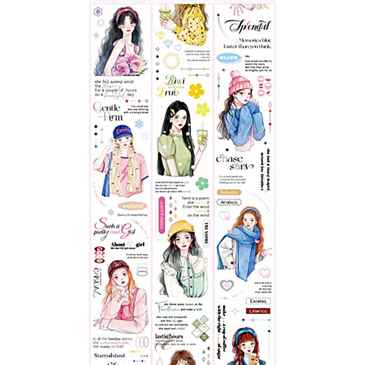 Pre-cut Various girls PET tape (C523)