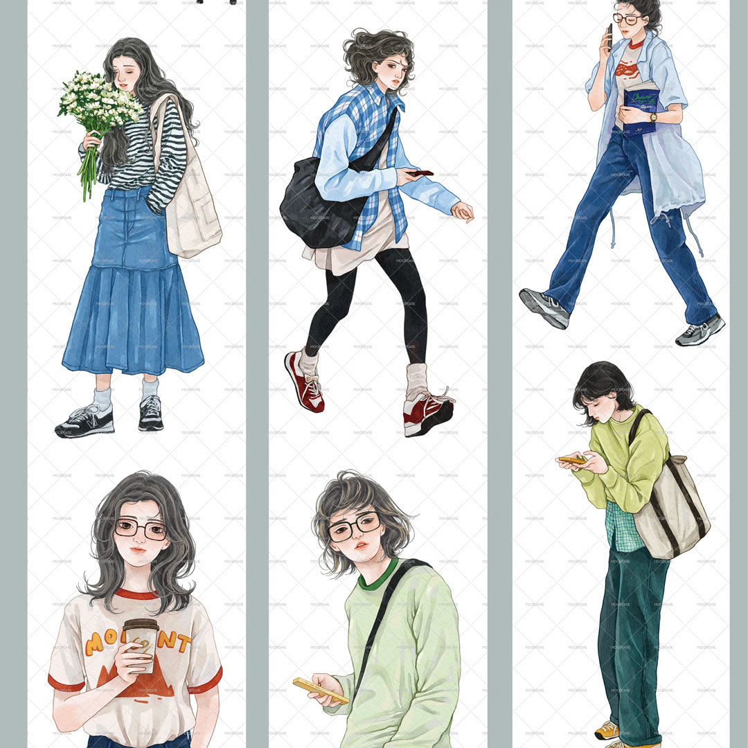 "Take a walk"  Daily Life Character PET Tape (C566)