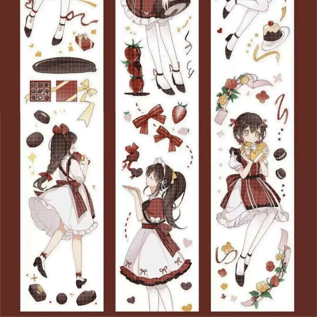 "Chocolate & girl" Anime Character PET Tape (C574)