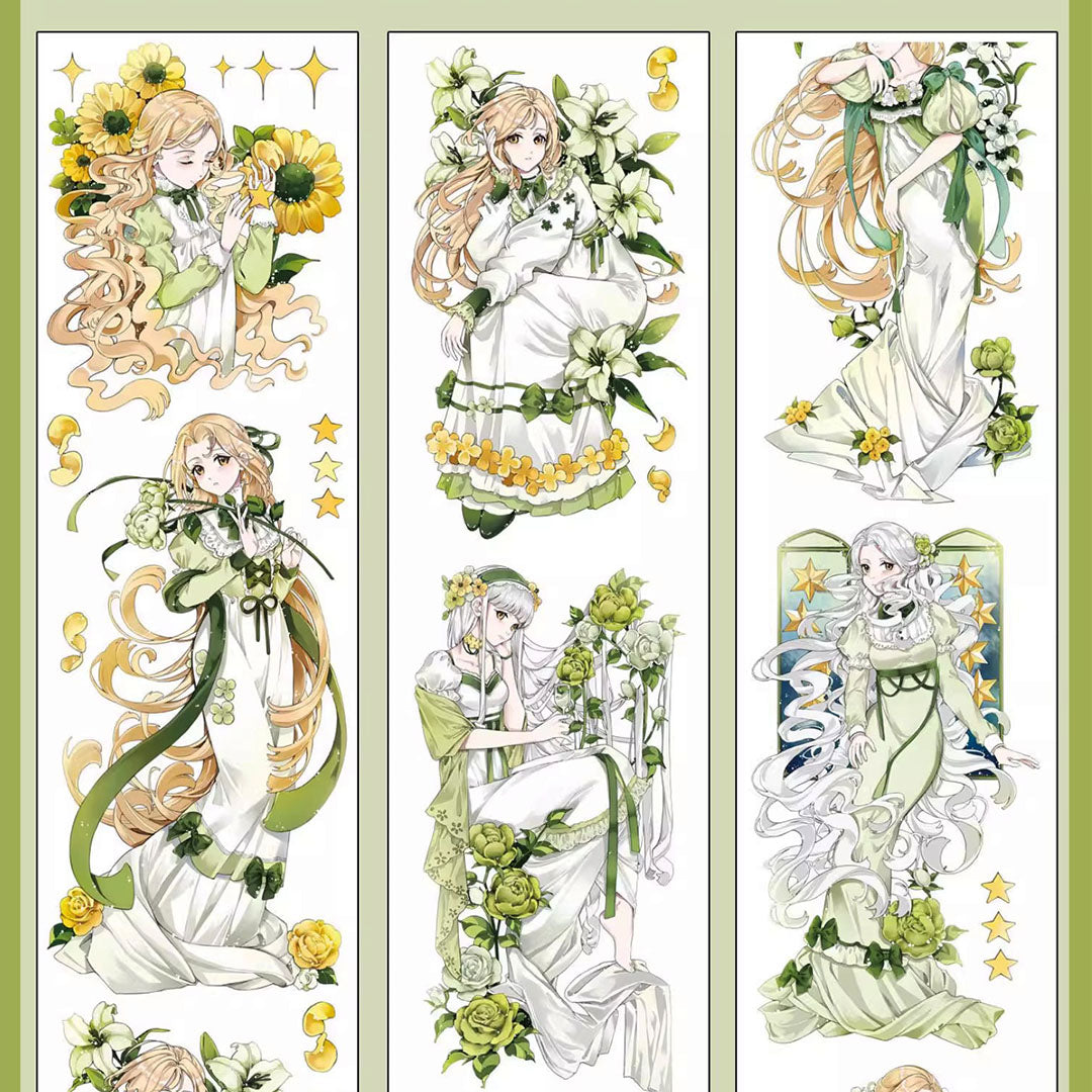 "Hibiscus & girl" Luxury Anime Character PET Tape (C575)
