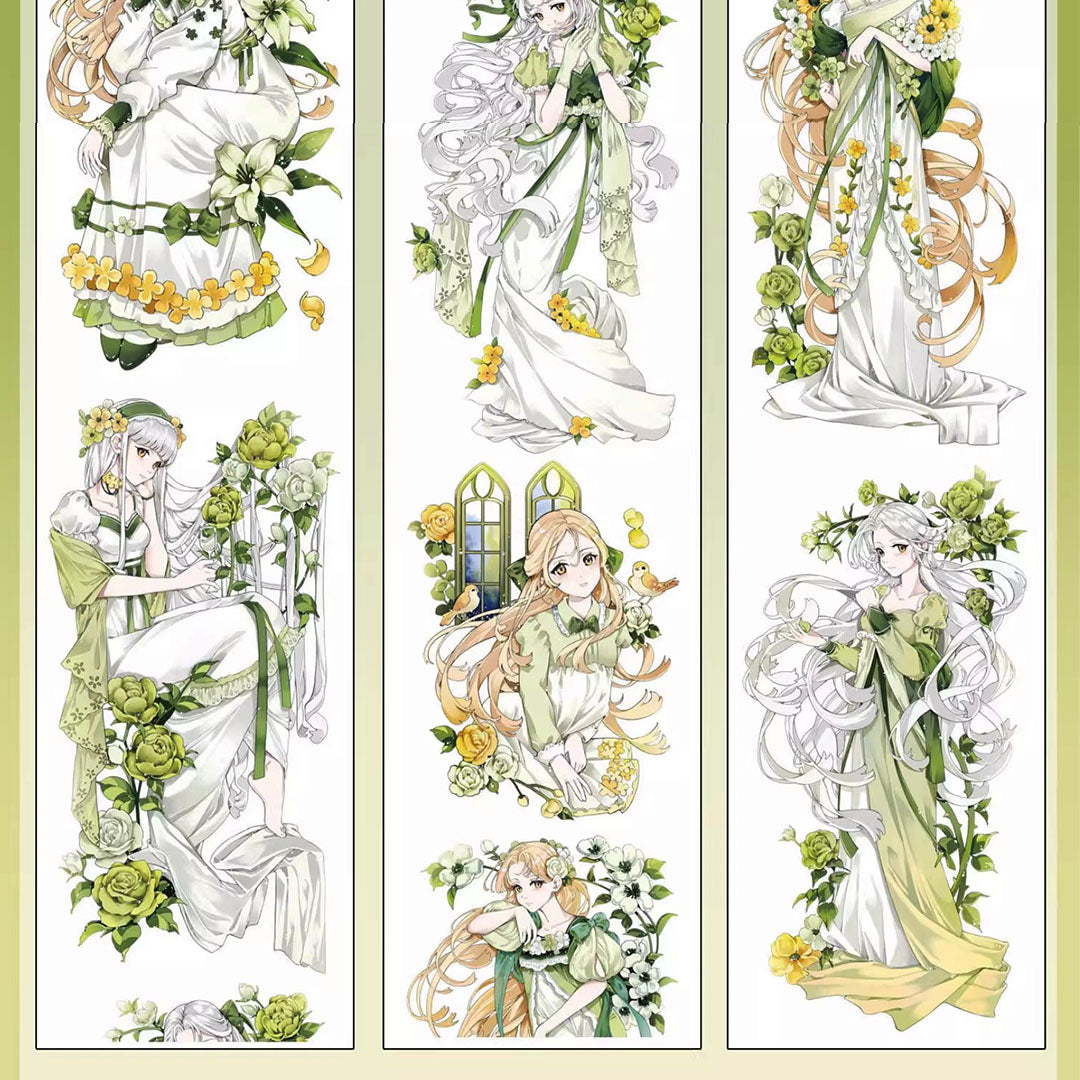 "Hibiscus & girl" Luxury Anime Character PET Tape (C575)