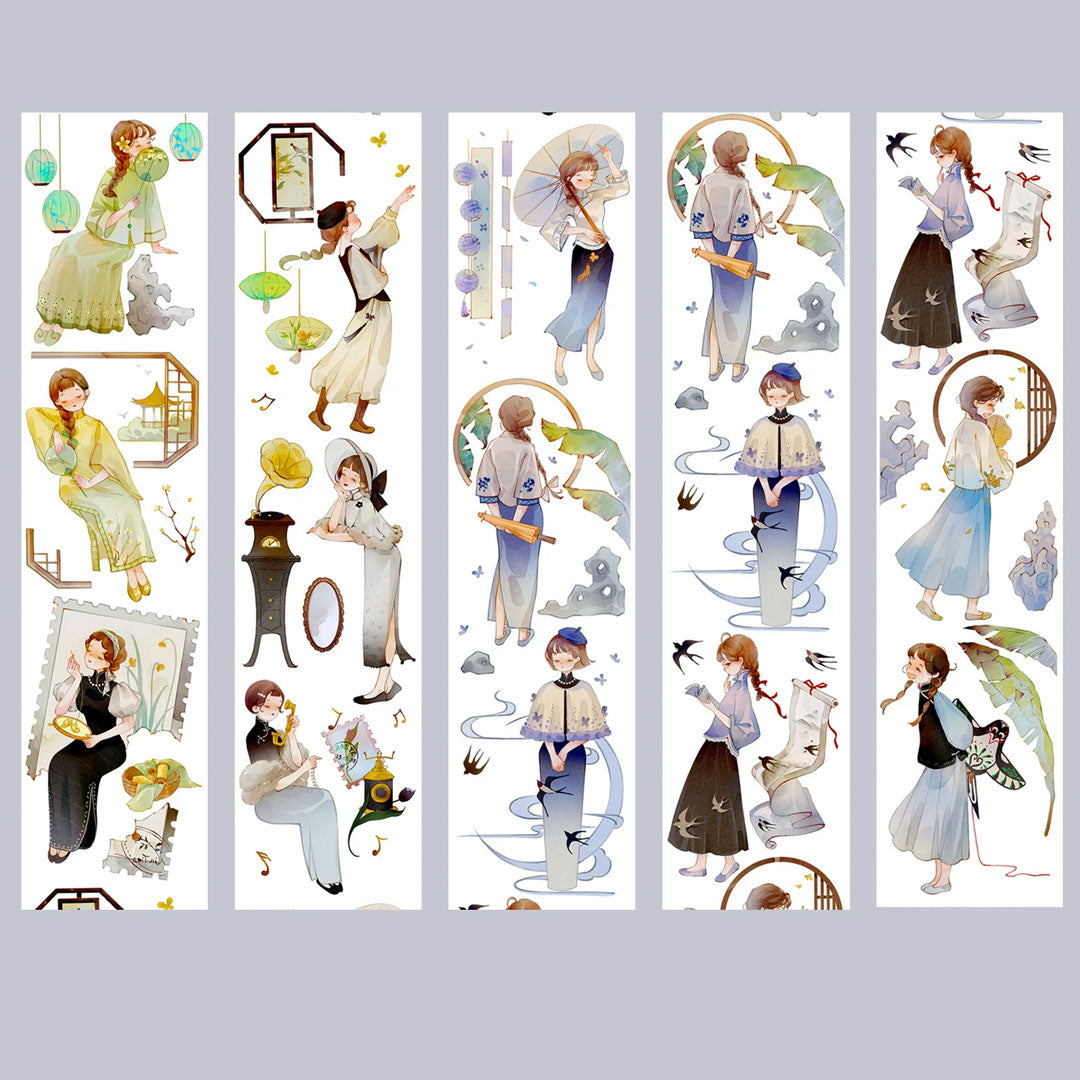 "Young Girl" Pre-cut Anime Character PET Tape (C578)