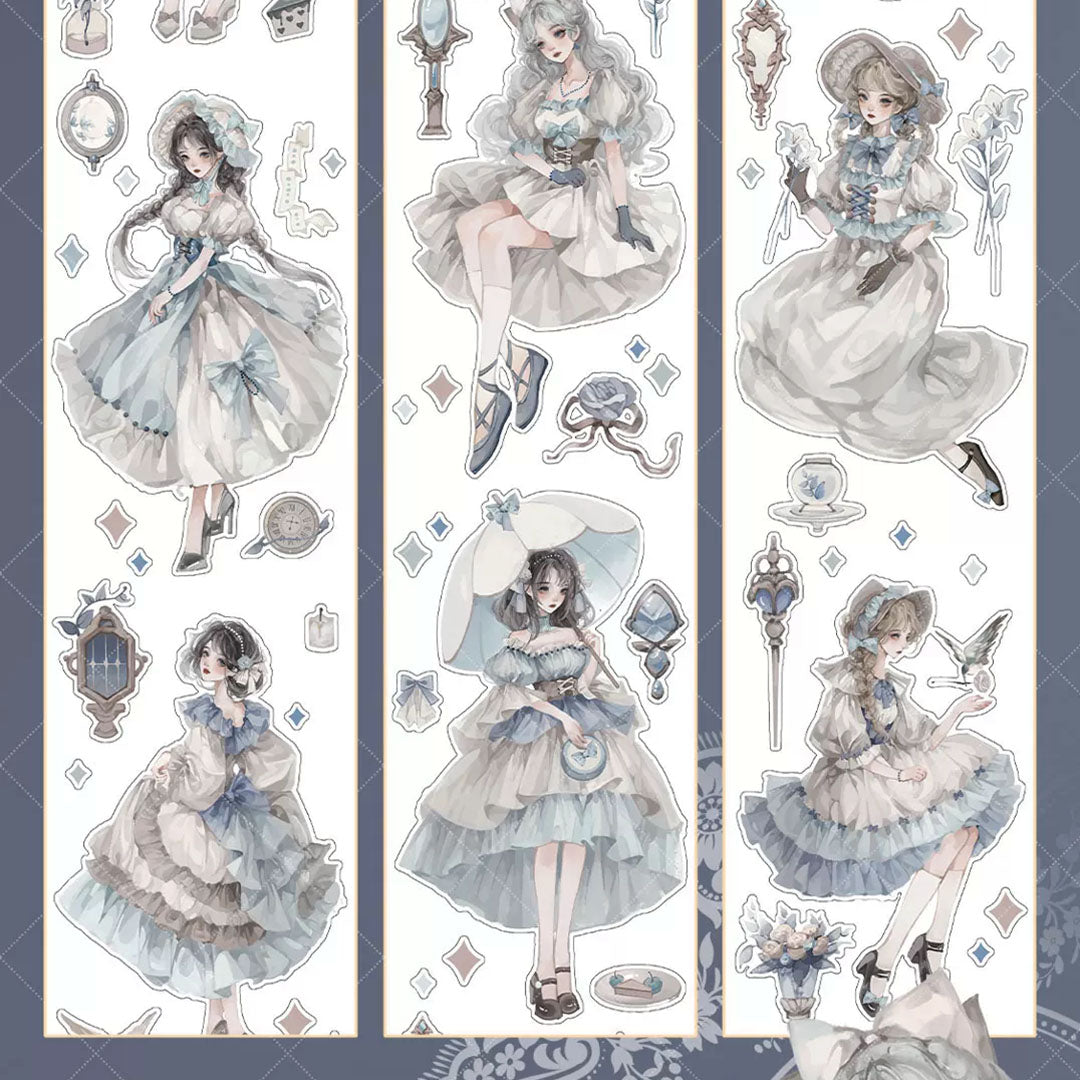"Classic Fashion Girl" Pre-cut Anime Character Extra Thick Washi Tape (C593)