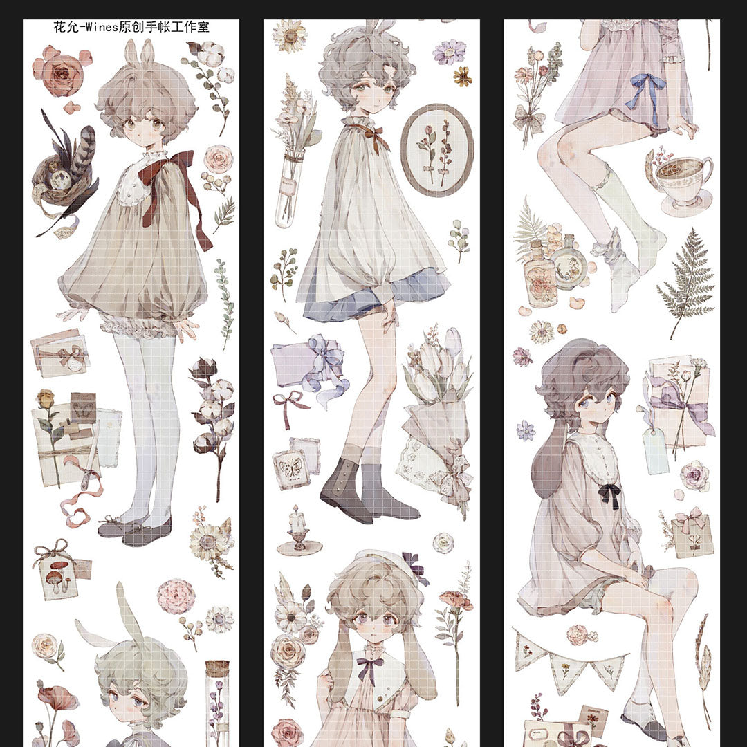 "Cute White" Luxury Anime Character PET Tape (C605)