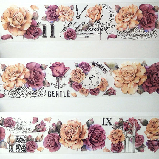 Vintage roses PET tape (F538)