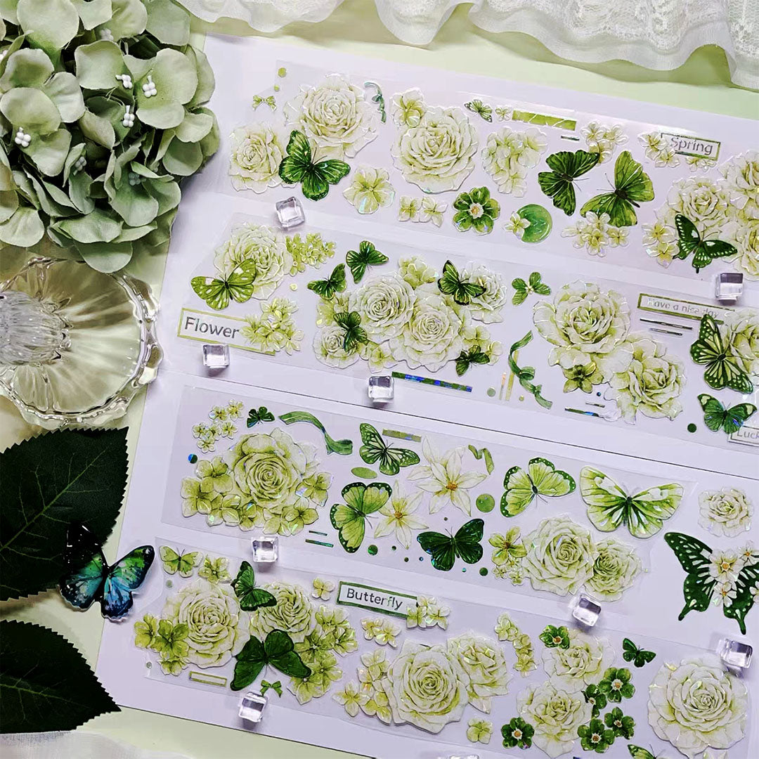 Pre-cut flowers & butterfly PET tape (F549)