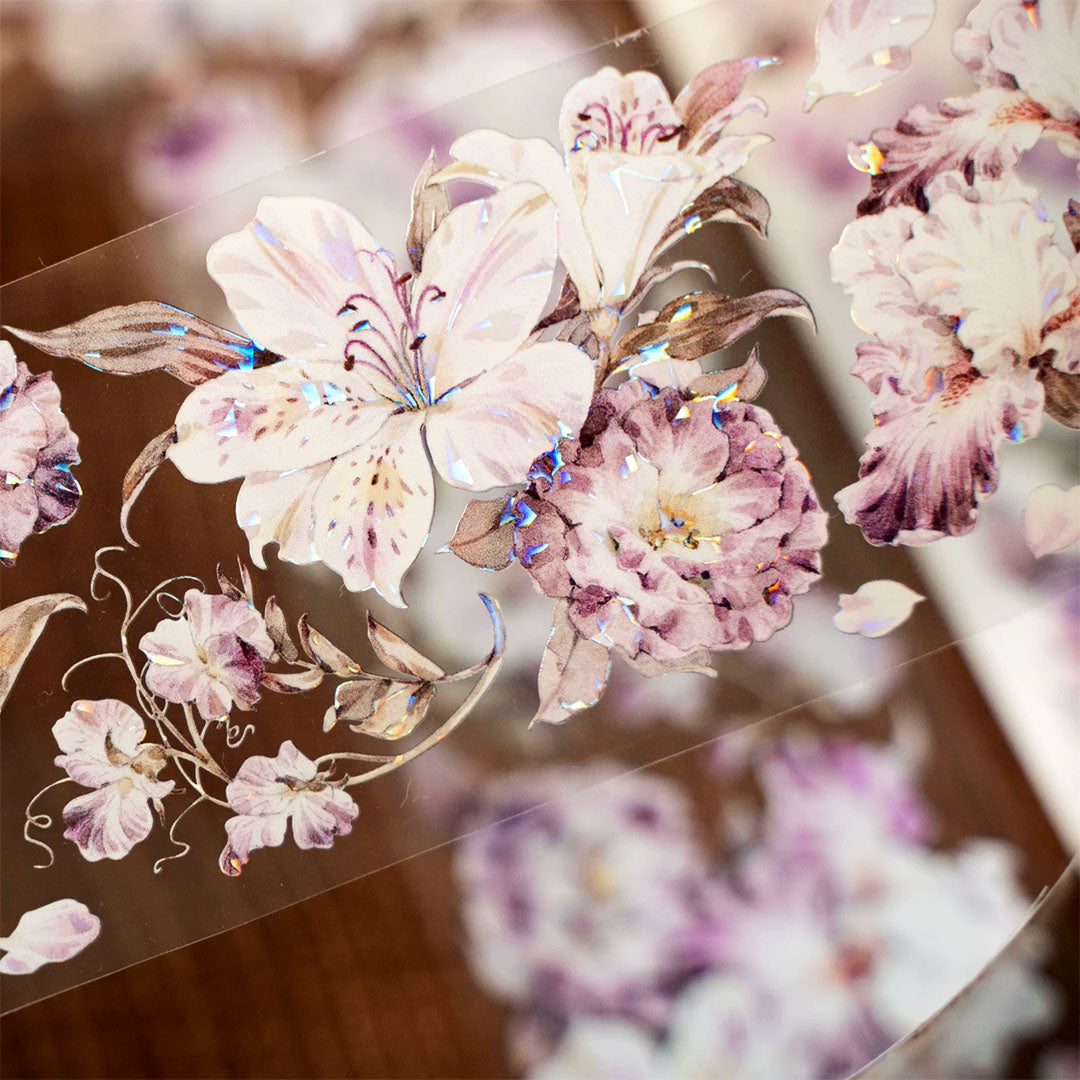 Pink purple flowers PET tape (F562)