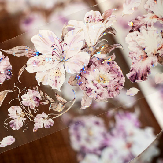 Pink purple flowers PET tape (F562)