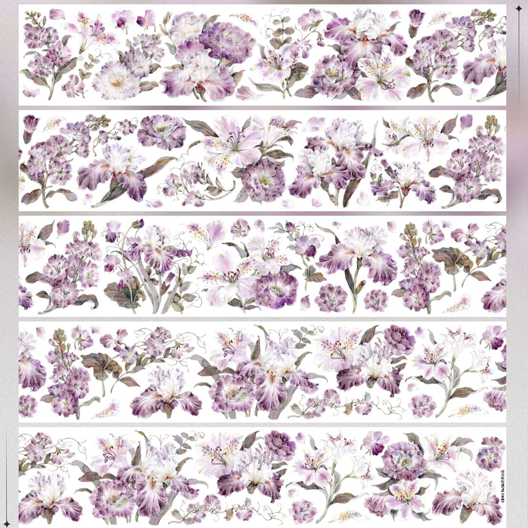 Pink purple flowers PET tape (F562)