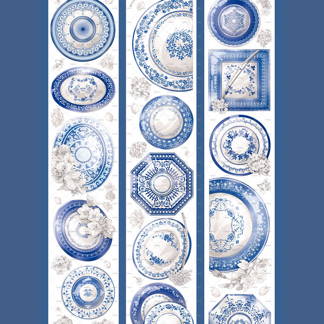 Blue & white porcelain PET tape (F564)
