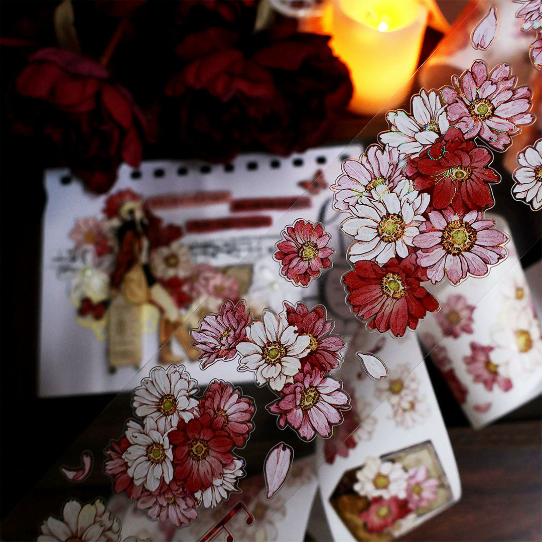 Pre-cut Warm daisy PET tape (F573)