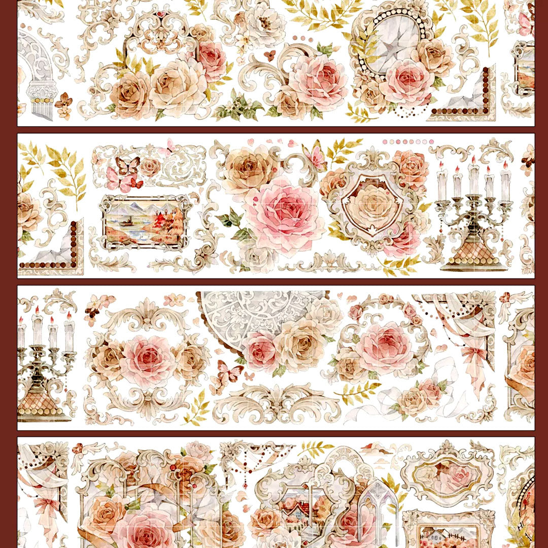 Lune flowers PET tape (F579)