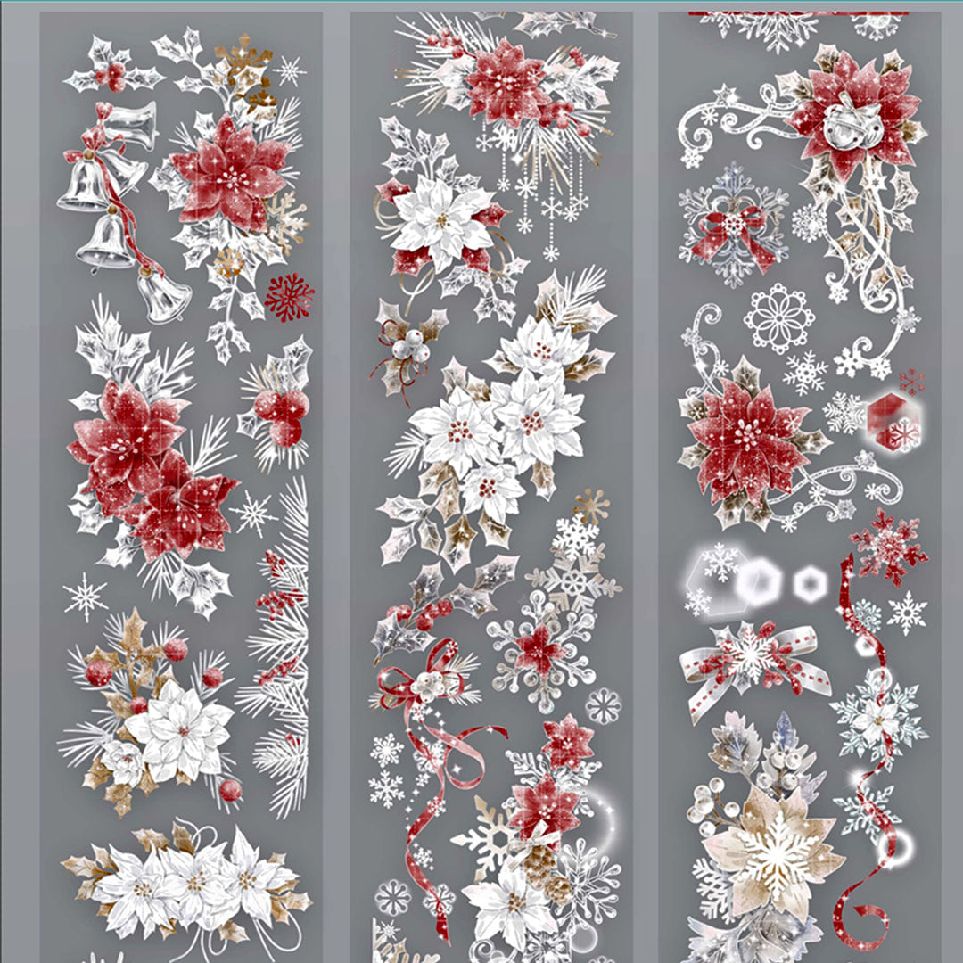 Red snowflakes PET tape (F583)