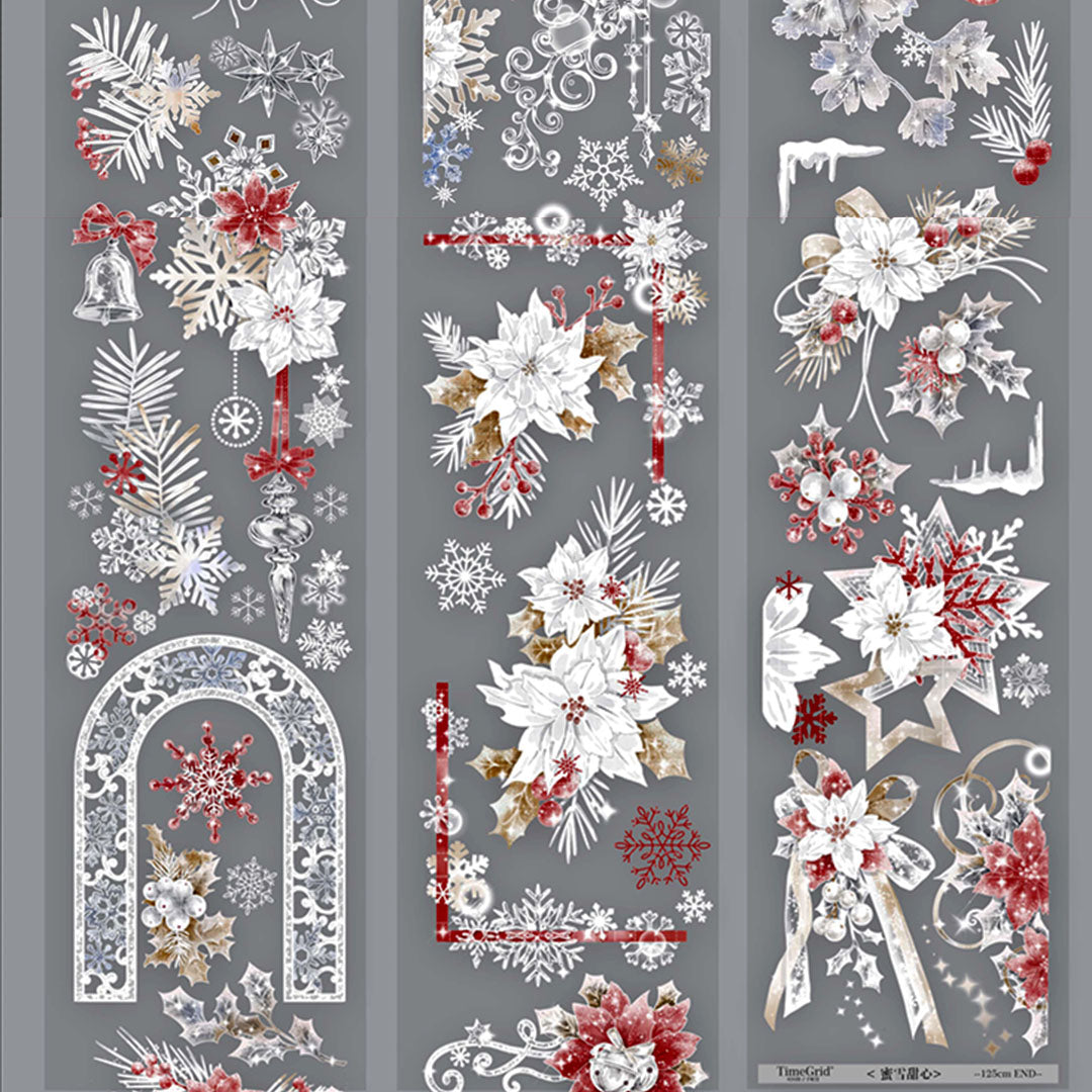 Red snowflakes PET tape (F583)