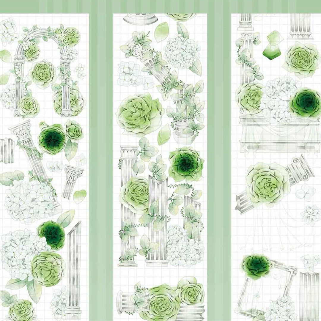 "Green Pledge" Floral PET Tape (F595)