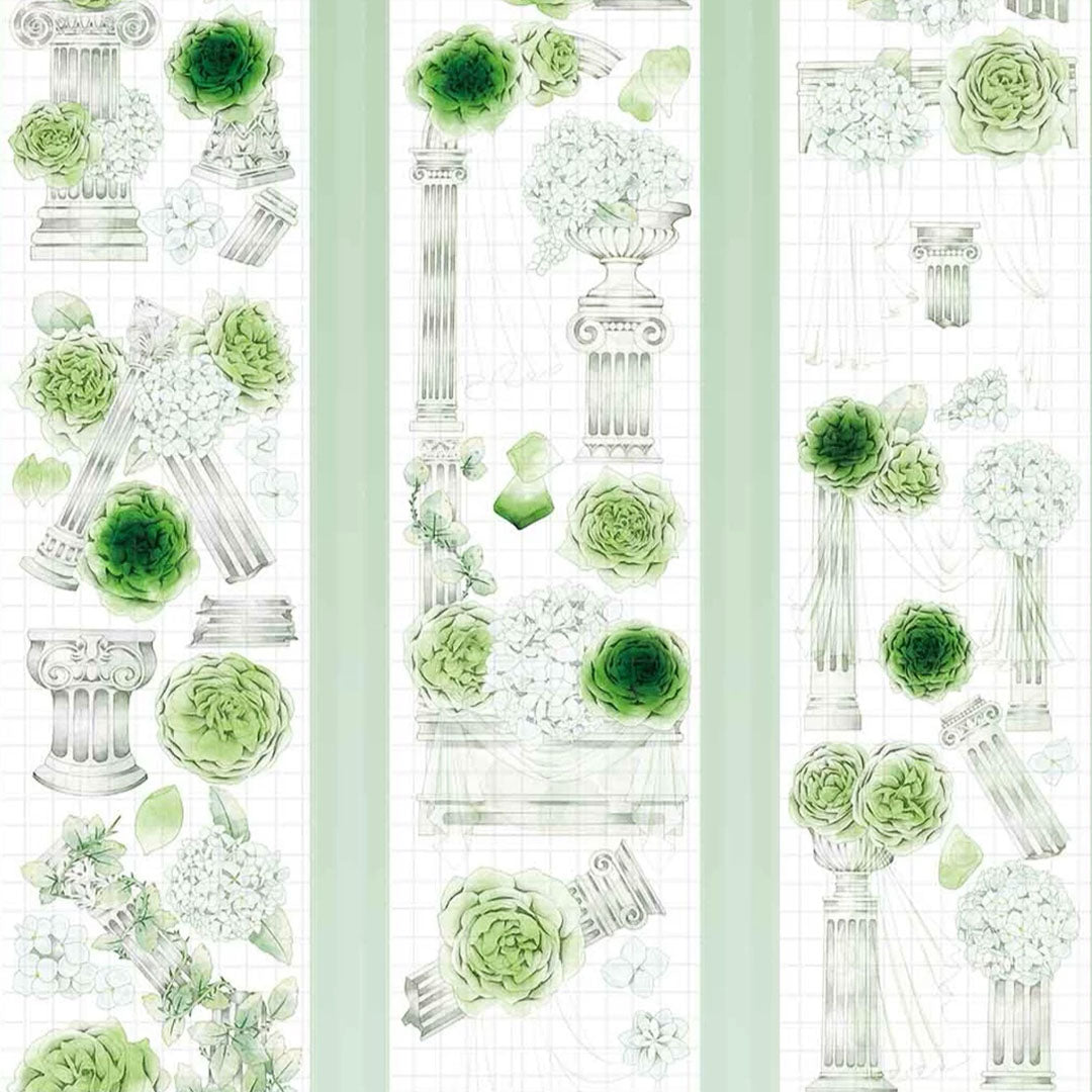 "Green Pledge" Floral PET Tape (F595)
