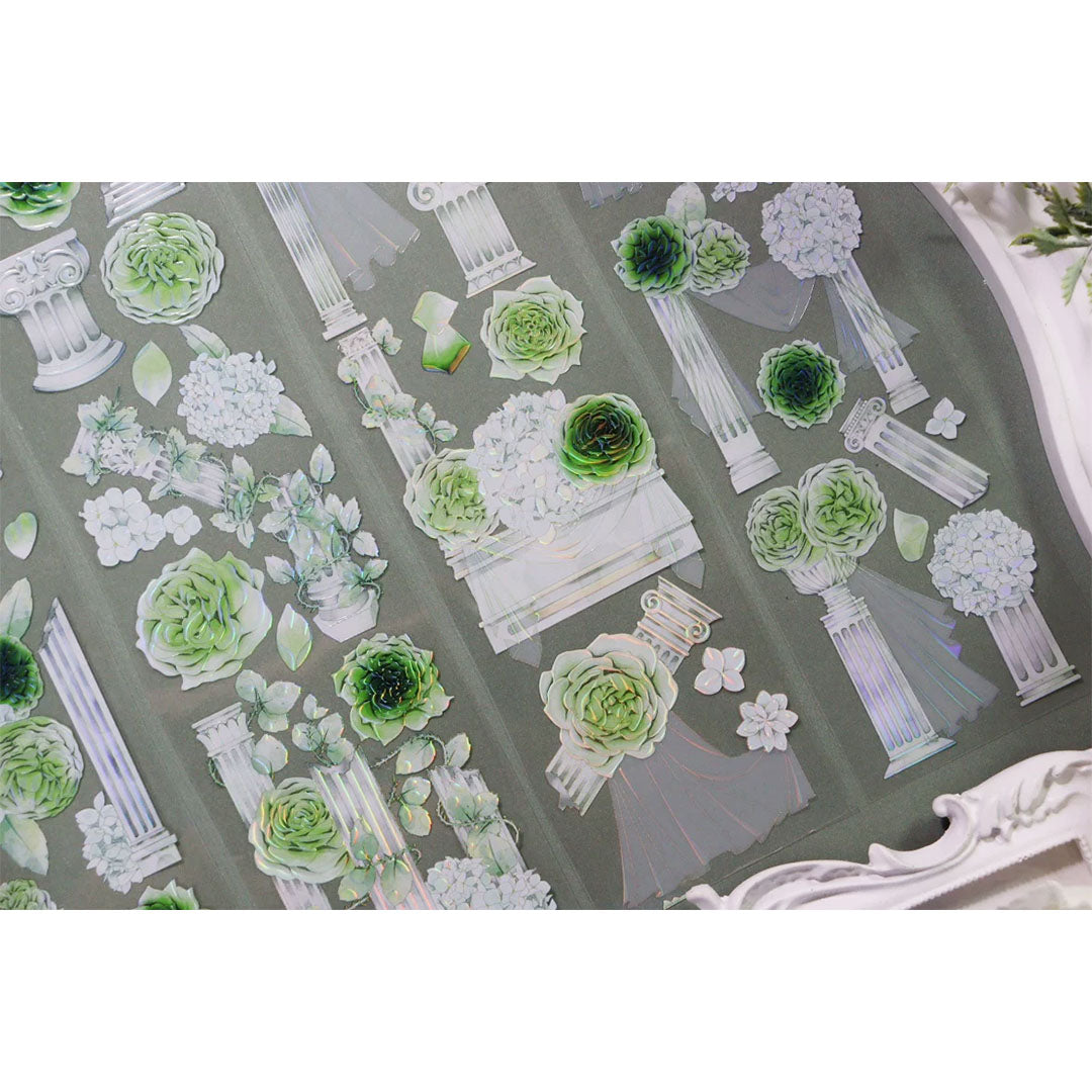 "Green Pledge" Floral PET Tape (F595)
