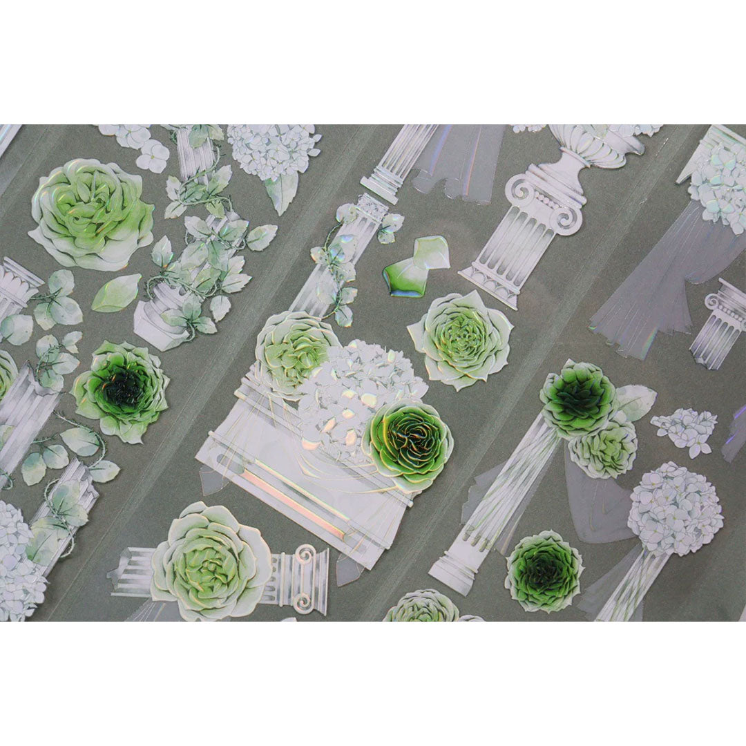 "Green Pledge" Floral PET Tape (F595)
