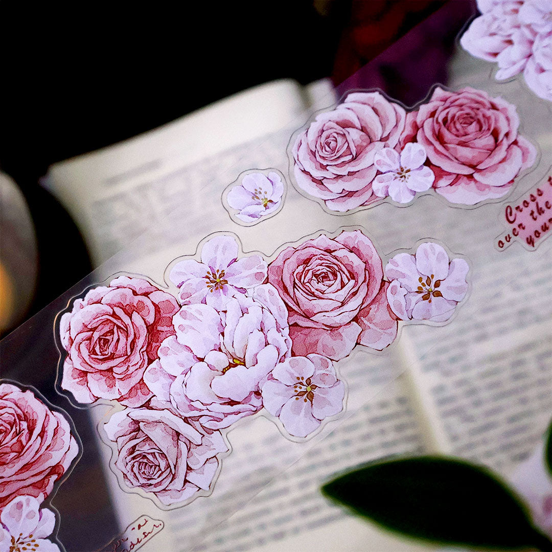 "Sweety rose" Pre-cut Floral PET Tape (F599)