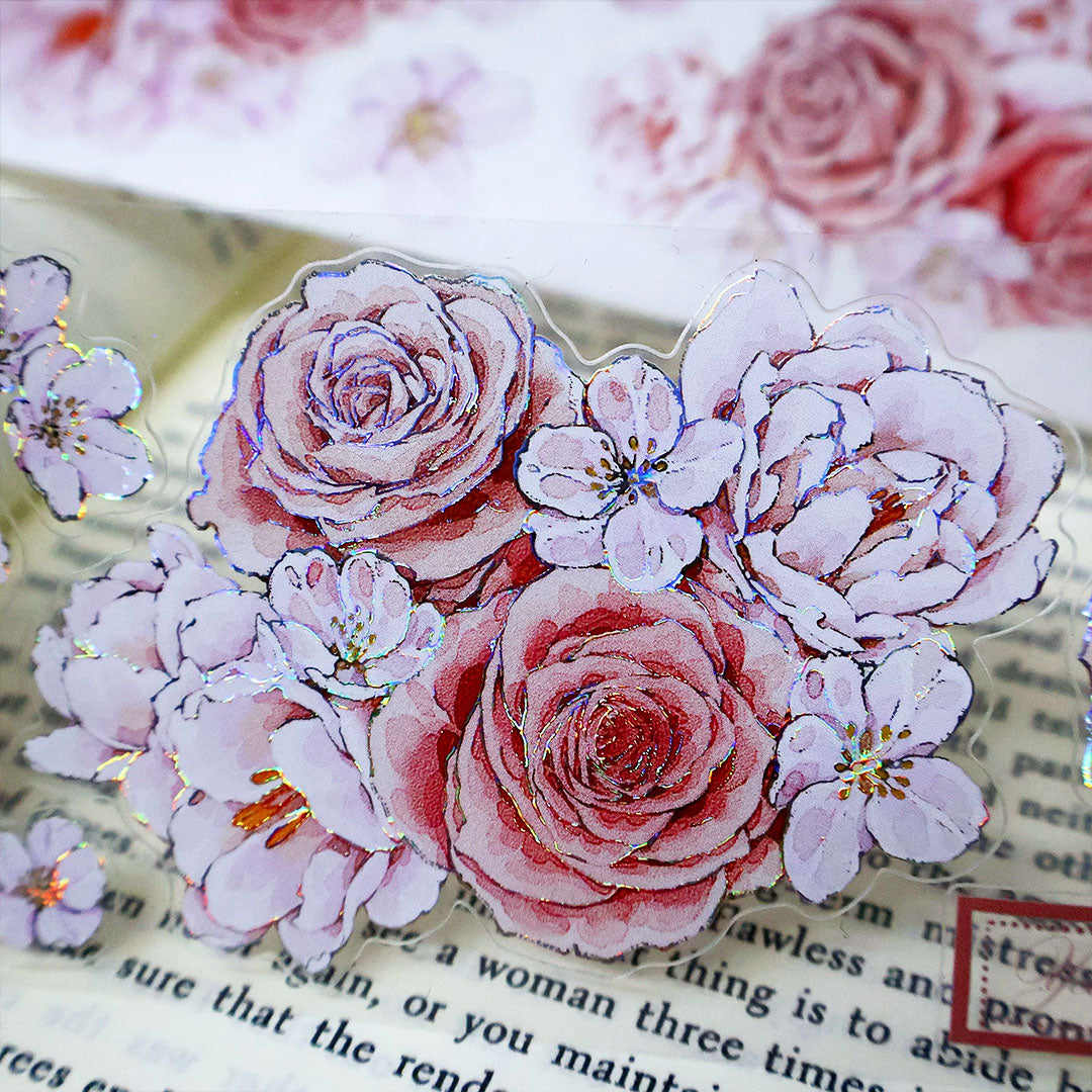 "Sweety rose" Pre-cut Floral PET Tape (F599)