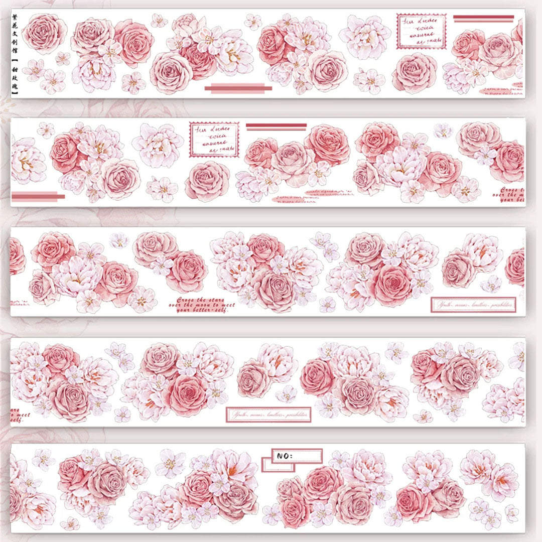 "Sweety rose" Pre-cut Floral PET Tape (F599)
