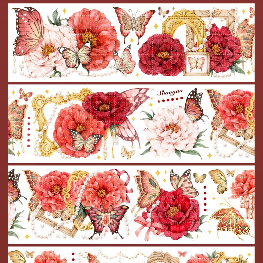 "Red Crystal" Luxury Floral PET Tape (F602)