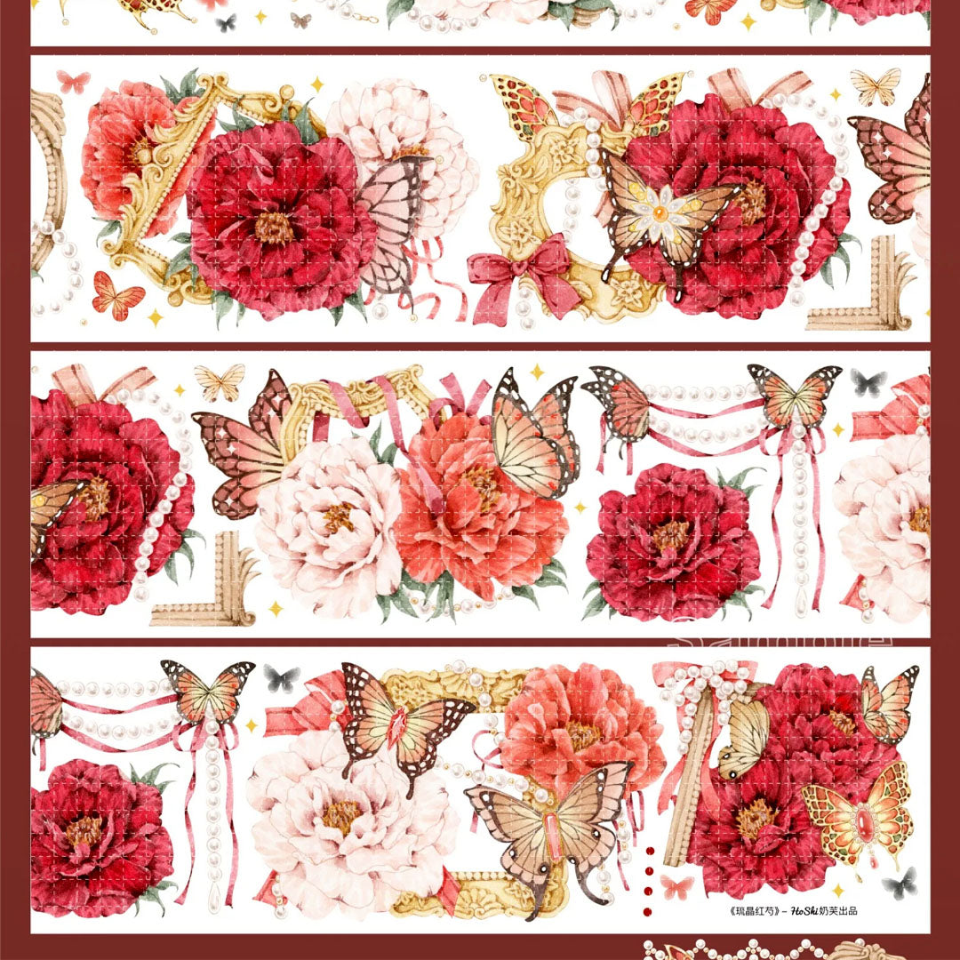"Red Crystal" Luxury Floral PET Tape (F602)